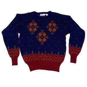 Palermo Vintage Graphic Slouchy Cosby Type Sweater Size Large